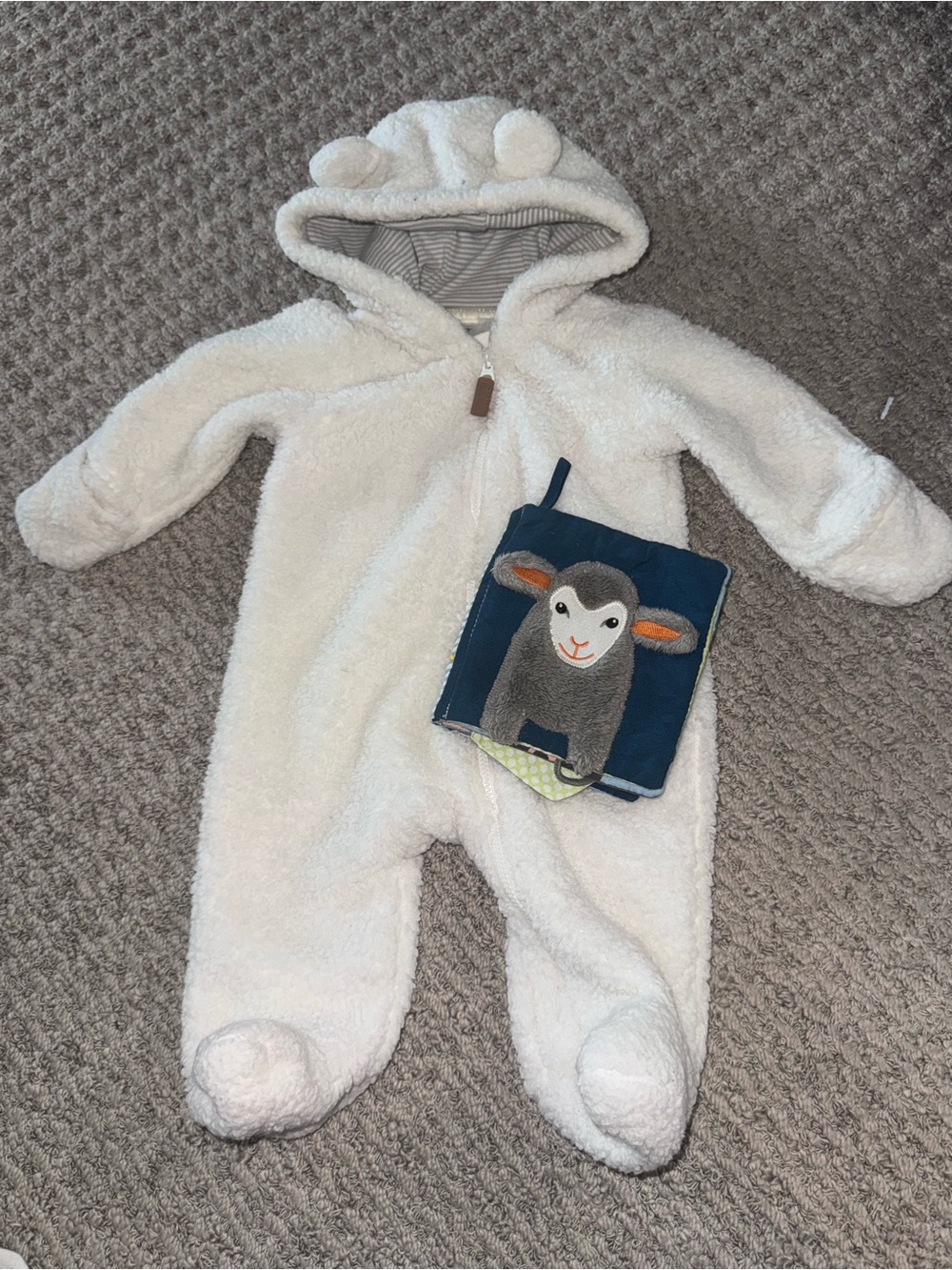 Carters 3 month Cozy Sherpa One Piece with book